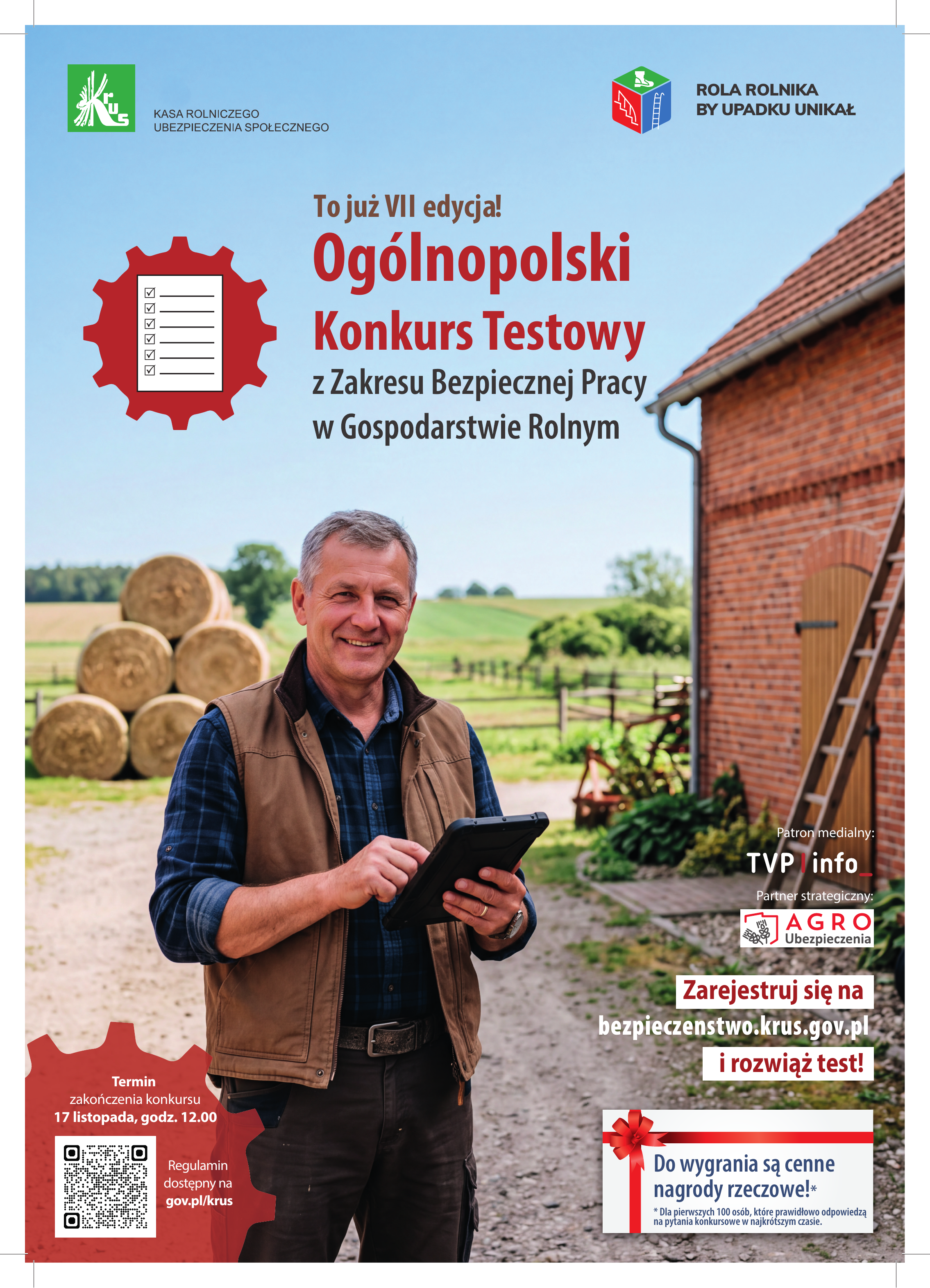 VII edycja- Ogólnopolski Konkurs Testowy z Zakresu Bezpiecznej Pracy w Gospodarstwie Rolnym